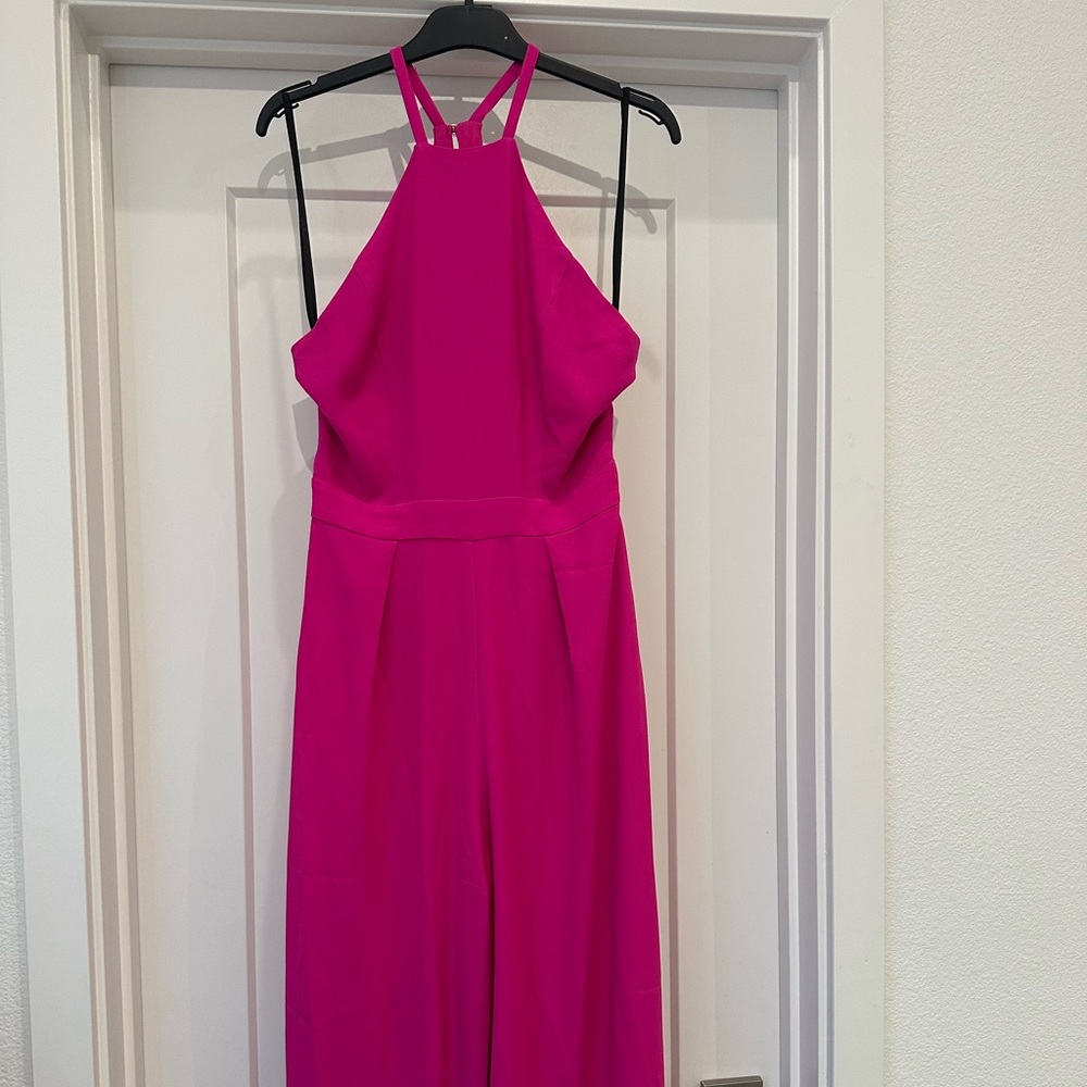 Bebe pink wide leg jumpsuit